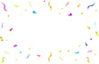 colors confetti flowing for birthday, wedding, invitation, celebration, party