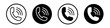 Telephone icon set. Phone call vector symbol in a black filled and outlined style. Telephone Call sign.