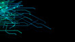 © RocknRoller Studios - Connectivity Concept with Technical Grid. Blue and Green Futuristic Digital Lines with copy-space.