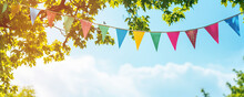 Color Pennant Decoration Summer Party. Wide Banner