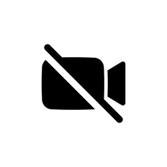 Poster - no camera video icon for streaming , facetime icons video call symbol - recording not allowed - video cam off icon button - no record camera icon