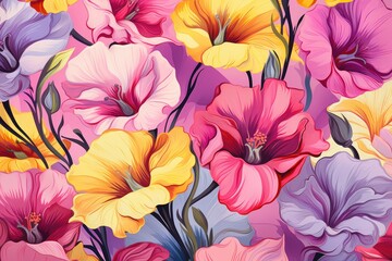  Lisianthus Eustoma Prairie Gentian Flower Pattern Floral Textile Design, Nature Wallpaper, Garden Background, Cottagecore Painting, Greeting Card Art
