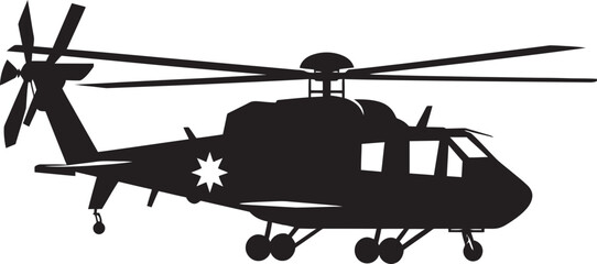 Wall Mural - Elegant Might Vector Black Helicopter Emblematic Symbol Precision Defender Black Combat Helicopter Icon