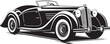 © BABBAN - Retro Legacy Iconic Vintage Car Symbol in Black Logo Timeless Elegance Vintage Car Iconic Black Emblem