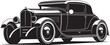 © BABBAN - Timeless Fusion Concept Vintage Car Emblematic Symbol Classic Velocity Black Vector Vintage Car Identity