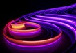 Vibrant Neon Spiral Abstract on Black Background