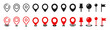 © Tata - Set of map pin location icons. Modern map markers. Map pin place marker. Location icon. Map marker pointer icon set.