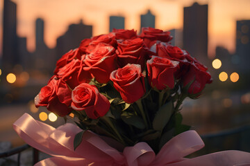 bouquet of red roses