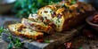 Savory Italian Baked Bliss - Pesto Sundried Tomato Bread - Gourmet Indulgence in Every Slice - Soft Light Illuminating Baked Italian Bliss