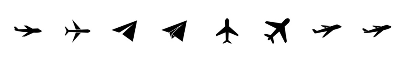 Plane icon set. Airplane icon vector. Flight transport symbol. Travel illustration. Holiday symbol