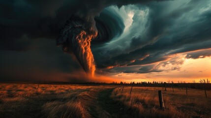 Wall Mural - a picture showing a large cloud emerging from the sky. ideal for weather-related concepts and dramat