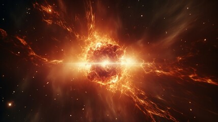 Poster - Supernova Explosion in Space: Visual Spectacle, Capturing the Majesty of a Very High-Energy Event in the Cosmos - AI Generative