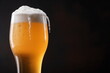 Closeup of a Glass of Beer with Foam
