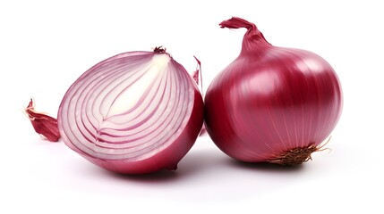 red onion isolated on white background