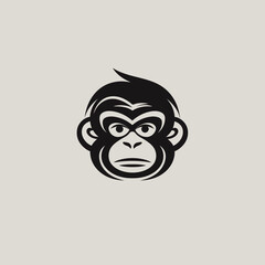 Wall Mural - Chimpanzee logo design vector template. Gorilla head symbol.