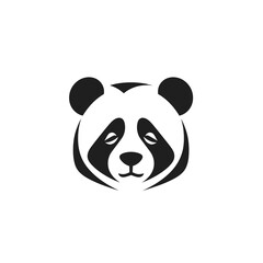 Wall Mural - Panda face sticker. Cute panda head icon. Vector illustration