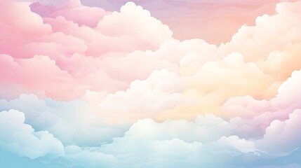 Poster - Colorful pastel drawing paper texture vector bright banner, print. Hand painted watercolor sky and clouds, abstract watercolor background, vector illustration for greeting, poster, des : Generative AI