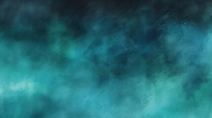 Poster - Hand painted watercolor background. Black blue green abstract art background. Dark turquiose aquarelle background with copy space for design. : Generative AI