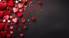 Valentines Day Background With Hearts : Generative AI