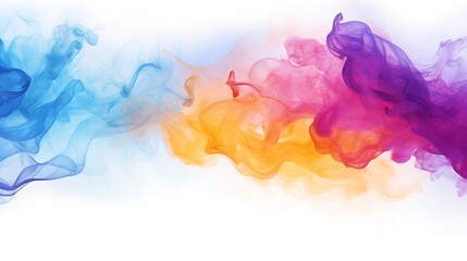 Leinwandbilder - close up of water color strokes painting on white background : Generative AI