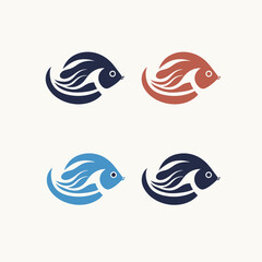 Wall Mural - Fish icon design template. Creative vector symbol for your application or corporate identity.