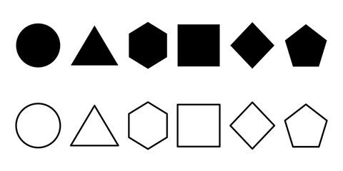 Wall Mural - Collection of simple basic geometric figures