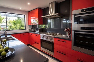 Wall Mural - Beautiful modern kitchen in a luxury apartment.