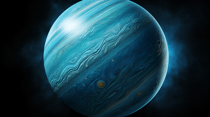 Wall Mural - Realistic blue planet in galaxy