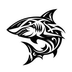 Wall Mural - Shark tribal logo icon design illustration template