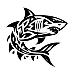 Shark tribal logo icon design illustration template