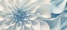 Wave Floral Pattern Motif, Blue White 10