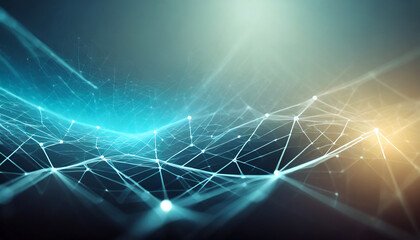 Blurry abstract 3d Rendering Abstract Background blue Network concept.