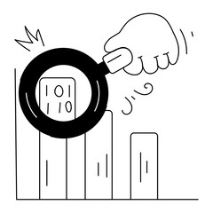 Wall Mural - binary analysis hand drawn mini illustration