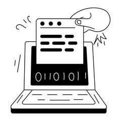 Wall Mural - handy doodle mini illustration of bit coding