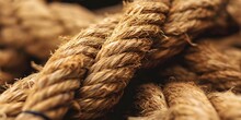 Macro Close Up Of Rope Texture Background - Generative Ai