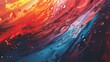 Abstract background with red and blue water. 