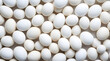 A neatly arranged collection of white eggs, Egg texture front top view