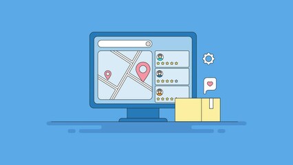 Wall Mural - local business search engine optimization, ecommerce seo product listing and customer review, video 