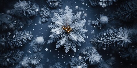 Wall Mural - sparkling snowflake winter background. detailed dancing ice crystals at christmas in glowing colors.