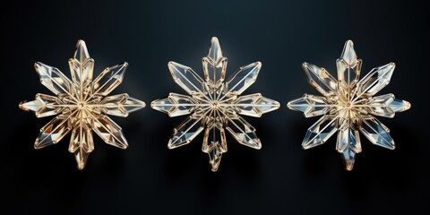 Wall Mural - sparkling snowflake winter background. detailed dancing ice crystals at christmas in glowing colors.