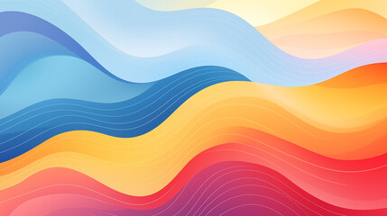 Sticker - Abstract colorful waves, Abstract colorful wave background, Abstract horizontal background with colorful waves , Ai generated image 