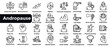 Andropause Set of icons. Vector illustration