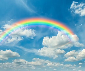 Wall Mural - sky background beautiful clouds and rainbows