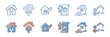 home buildings renovation construction icon set house fixing repair property improvement vector illustration collection for web and app