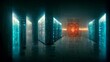 quantum computer futuristic technology abstract background future