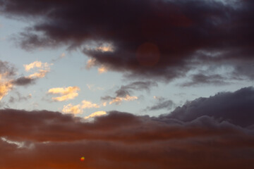 Wall Mural - Colorful clouds at sunrise. Background