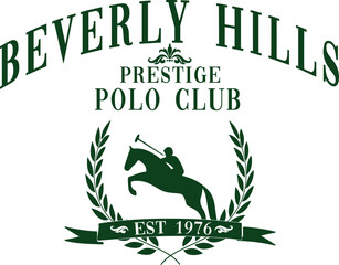  Polo Club Beverly Hills Varsity College colleigiate horses Golf retro vintage sport USA Trending Whreaf Graphic Tee t-shirt logo slogan graphic artwork  tote badge emblem crest Apparel Vector 