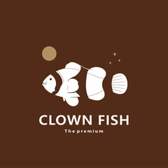 Wall Mural - animal clown fish natural logo vector icon silhouette retro hipster