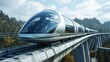 High-speed Hyperloop Train Speeding Through Landscape