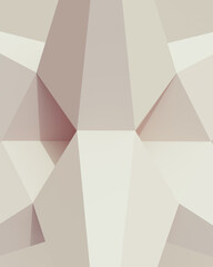 Wall Mural - Solid 3d geometric shapes off white soft tones patterns triangles structure clean straight lines design neutral background 3d illustration render digital rendering
